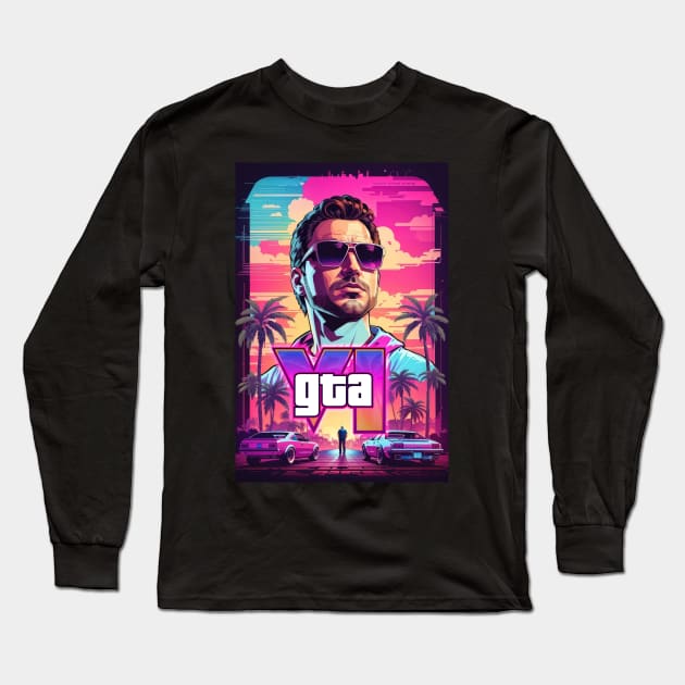 GTA 6 Long Sleeve T-Shirt by Buff Geeks Art